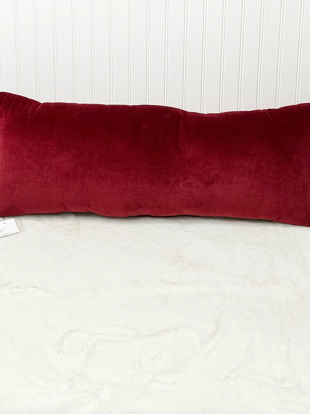 Pottery Barn red velvet lumbar pillow - Picture 1 of 4